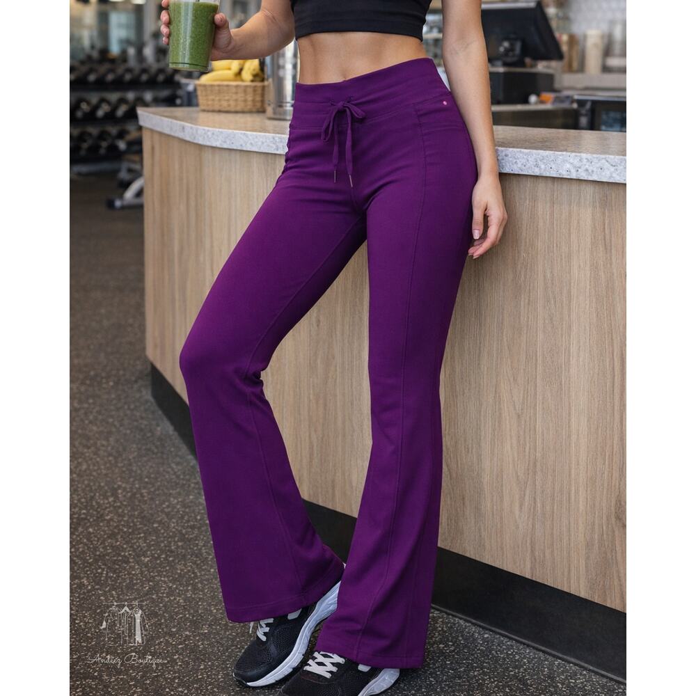 32 Degrees Women's Cool Ribbed Purple Leggings Side Pocket Small Clothing‎